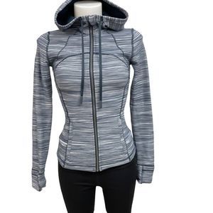 Lululemon Hooded Define Jacket 
Mini Space Dye Heathered Nocturnal White sz 4